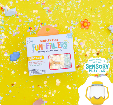 Glo Pals - FARMA Fun Fillers Wkład, figurki, brokaty i barwniki do słoików, zabaw sensorycznych
