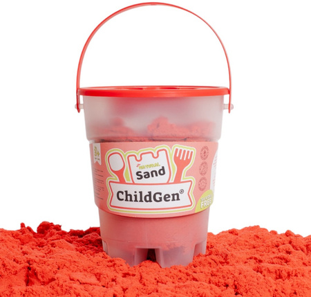 ChildGen, Piasek kinetyczny, 100% naturalny, 500g, kolor CZERWONY - edycja limitowana