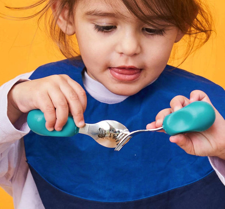 Nana's Manners ETAP 2 Widelec i łyżka TEAL BLUE MORSKI