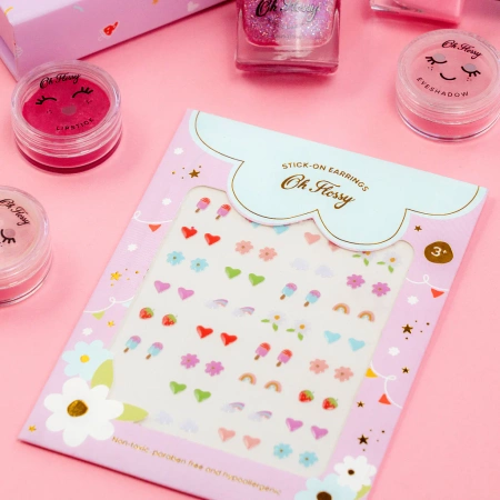 Oh Flossy, Kolczyki samoprzylepne dla dzieci 30 wzorów, hipoalergiczne