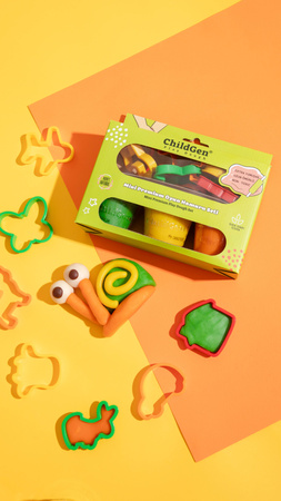 ChildGen, Zestaw kreatywny MAŁY ARTYSTA, 100% naturalna ciastolina i 8 kształtów, MINI PREMIUM SET