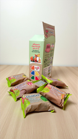 ChildGen, Přírodní modelína v sáčcích - 10 sáčků mix barev 50g, 2y+ veganská 10x50g