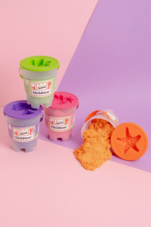 ChildGen, Piasek kinetyczny z foremką, 100% naturalny, 500g, kolor RÓŻOWY, zapach brzoskwiniowy