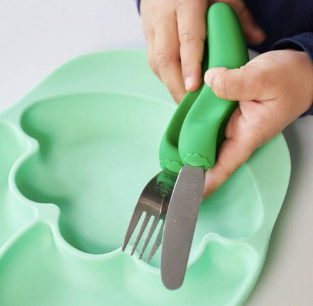 Nana's Manners GREEN Talerz silikonowy z przyssawką