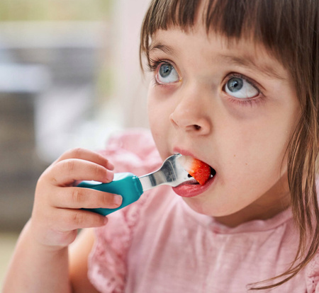 Nana's Manners ETAP 2 Widelec i łyżka TEAL BLUE MORSKI