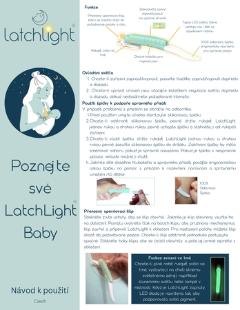 LatchLight – Inovativní noční lampička, která nenarušuje spánkové fáze, přenosná, s klipsem a směrovým světlem.