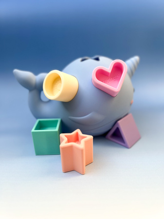 Jellystone, Narwhal Shape Sorter, PASTEL