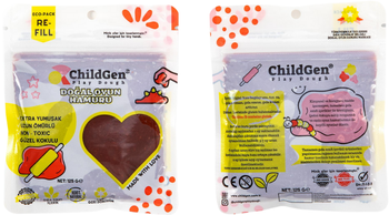 ChildGen, Naturalna ciastolina w saszetce re-fill 125g - BRĄZOWA - nietoksyczna, wegańska, certyfikowana