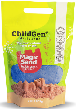 ChildGen, Piasek kinetyczny, 100% NATURALNY SKŁAD, opakowanie re-fill uzupełniające 907g, kolor niebieski