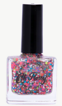 Oh Flossy, Lakier do paznokci Konfetti, 12 ml, bio brokat, roślinna formuła 